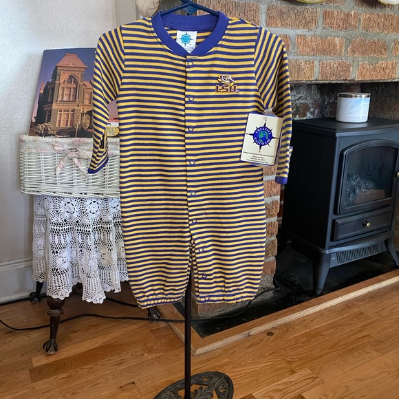 NWT CREATIVE KNITWEAR LSU TIGER INFANT LONGALL SIZE 0-3 months - Picture 2 of 16